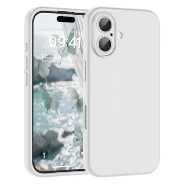 Imagem de SUPFINE Capa projetada para iPhone 16 Plus, silicone líquido premium com forro de microfibra macio antiarranhões [proteção de câmera atualizada] Capa protetora fina à prova de choque para homens
