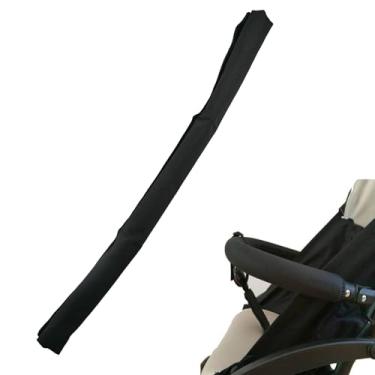Imagem de Capa de guidão universal, capa protetora de substituição para carrinho de bebê, capa de apoio de braço para carrinho de bebê, fecho de 100% algodão, preta