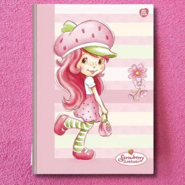 Imagem de Caderno Colegial Costurado Capa Dura Moranguinho 160 folhas Strawberry