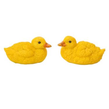 Imagem de Estátua de pato mini resina pato figuras pintadas à mão Decoração de jardim fofa para pátio Desk do escritório resina premium material impermeável à prova d'água à prova 11x7cm