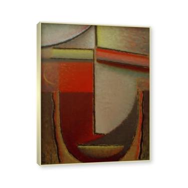 Imagem de NHLDZYH Moldura de champanhe. Impressões de arte Alexej von Jawlensky - Pintura de retrato - (cabeça abstrata 4) - Pôster de decoração de parede vintage. 40 x 50 cm - 15,8 x 19,7 pol