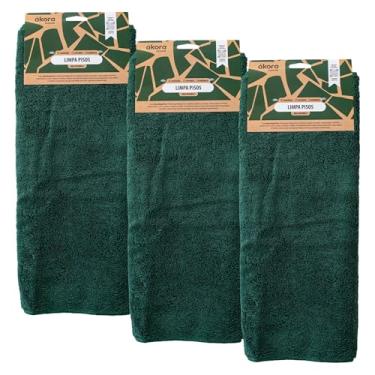 Imagem de Pano De Chão Limpa Piso Área Interna Limpeza Superior Super Absorvente ÁKORA BRASIL 80X60 CM (3, VERDE)