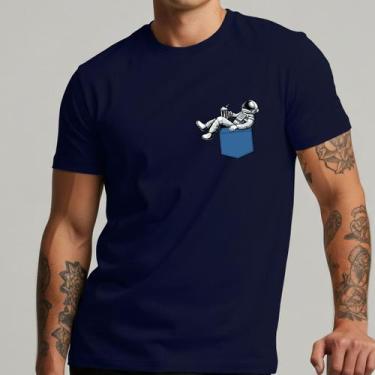 Imagem de Camiseta Masculina Astronauta Criativa Estilo Streetwear Geek Nerd Alg