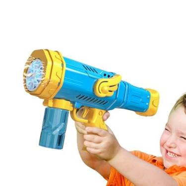 Imagem de Lança Bolha De Sabao Automática Brinquedo Pistola Maquina De Fazer Bolas Bolinhas A Pilha Efeito De Iluminação Ideal Para Atividades Ao Ar Livre Segurança Para Crianças Criatividade Interação Social