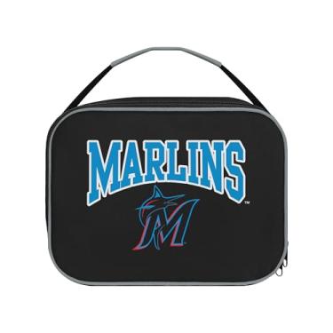 Imagem de FOCO MLB Unissex-Adulto Oficialmente Licenciado Wordmark Team Color Big Logo Baseball Zip Closure 7L Lunch Bag - Miami Marlins