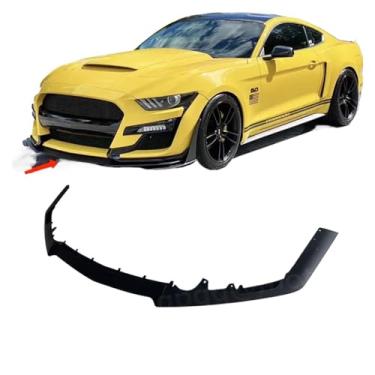 Imagem de Protetor de para-choque dianteiro compatível com Mustang GT500 estilo 2015-2021, spoiler AMMP Concepts, preto brilhante e preto fosco(F)