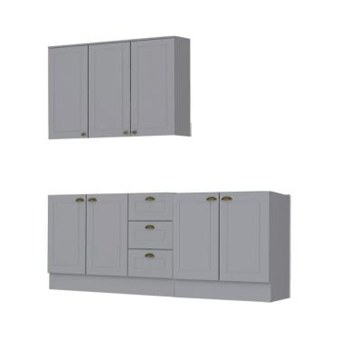 Imagem de Cozinha Modulada 3 Peças 7 Portas 3 Gavetas Com Tampo Henn Americana