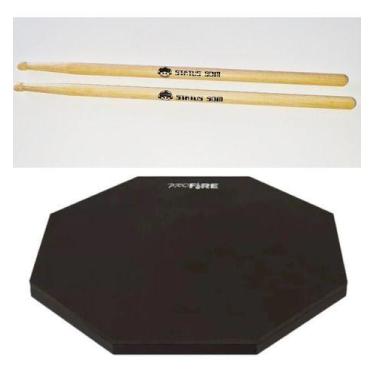 Imagem de Pad Estudo Bateria Praticável Spanking Profire 270 Baquetas, Preto