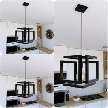 Imagem de Kit 3 Pendentes Luminária Infinity Industrial Preto - MetalCromo, Bivo