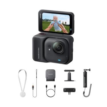 Imagem de Insta360 GO Ultra Creator Bundle Midnight Black - Câmera minúscula de mãos livres 4K, leve e portátil, excelência em pouca luz, montagem em qualquer lugar, estabilização FlowState, vida útil da