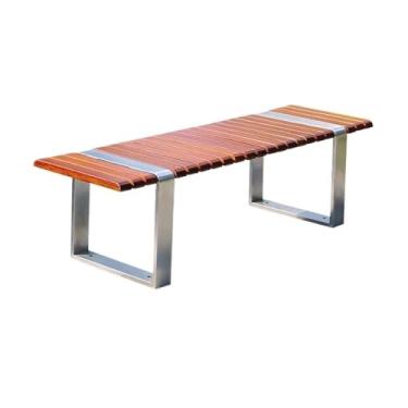 Imagem de Cadeira de banco para uso ao ar livre, banco de jardim de aço inoxidável, para varanda, terraço, lazer, sentado, jardim, bancos, (médio)