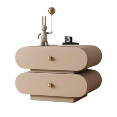 Imagem de ZzleoyuUUs-12 Mesa de chá com gaveta dupla, mesa de cabeceira de madeira cáqui, mesa de cabeceira para quarto, armário de casa simples, mesa de chão (média)