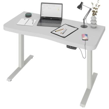 Imagem de Mesa Com Regulagem De Altura Elétrica Para Escritório Home Office Aurum A02 Branco - Lyam Decor