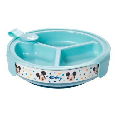 Imagem de Plasútil, Prato Térmico Infantil Mickey com 3 Divisórias e Ventosa Livre de BPA