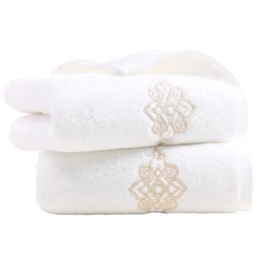 Imagem de Toalha de mão YiLuomo Super Thick Luxury White 100% algodão, pacote co