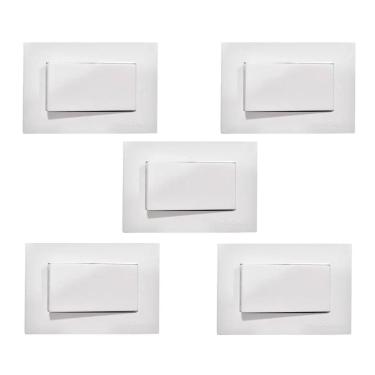 Imagem de 5 Pç Interruptor Simples P/moveis Mdf Margirius Branco 10a