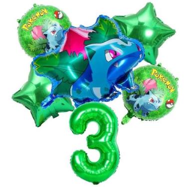 Imagem de Conjunto De Balões De Aniversário Pokémon Pikachu Squirtle Charmander 