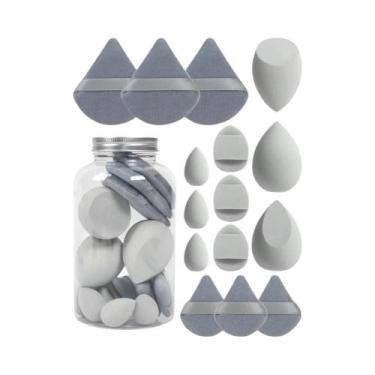 Imagem de Conjunto De 15 Esponjas De Maquiagem Mini Beauty Blender Puff Com Jarr