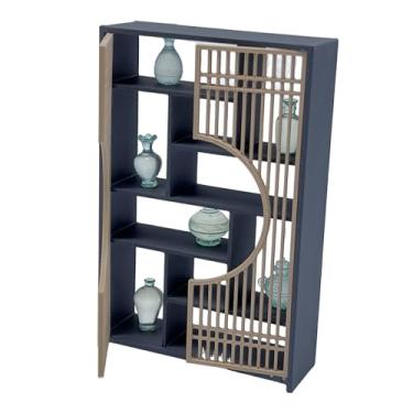 Imagem de Dynwave Gabinete de exposição em miniatura chinês, modelo de casa de bonecas, prateleira de exposição, escala 1/12, microcena, faça você mesmo, cena, móveis