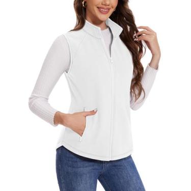 Imagem de Colete MAGCOMSEN Polar Fleece, casaco feminino, branco, 2GG