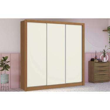 Imagem de Guarda Roupa 3 Portas De Correr E 2 Gavetas M570 Flex Canela/canela Ou Off White - Kappesberg