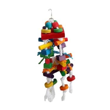 Imagem de Generic Gaiola de brinquedo para pássaros, acessório para poleiro, brinquedo de mastigação para pássaros, papagaios cinzentos africanos, araras pequenas e