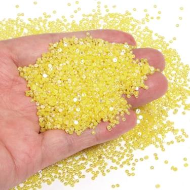 Imagem de Chuyau 8000 peças de pérolas planas AB amarelas de 2 mm para artesanato de joias e meias pérolas redondas para fazer scrapbook faça você mesmo, sapatos, roupas, copo, unhas, decoração de arte de