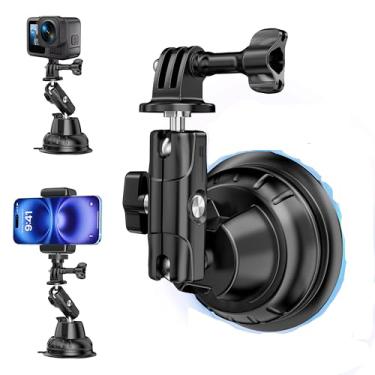 Imagem de Suporte de ventosa para Gopro Hero 13 12 11 MAX cabeça esférica de metal braço mágico liberação rápida telefone carro adaptador para DJI Osmo 360 Action 5 Pro/para Insta360 X5 ACE Pro/Acessórios AKASO