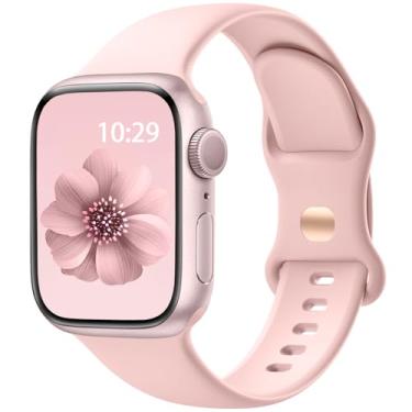 Imagem de IMIVIO Pulseira esportiva compatível com apple watch pulseira esportiva de silicone macio à prova d'água de 38 mm, 40 mm, 41 mm, 42 mm, 44 mm, 45 mm, 49 mm, para iWatch séries 9, 8, 7, 6, 5, 4, 3, 2 e