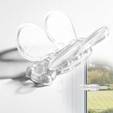 Imagem de Fechaduras de porta deslizante ou janela de bloqueio — design borboleta, pacote com 2 fechaduras de porta de vidro deslizante para segurança infantil
