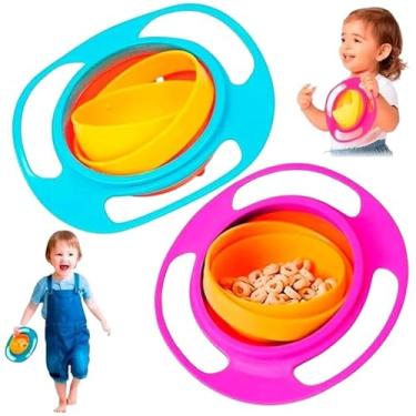 Imagem de Prato Giratório para Bebê com Tampa, Sistema Anti-Derramamento, 360 Graus, Bowl (Feminino)