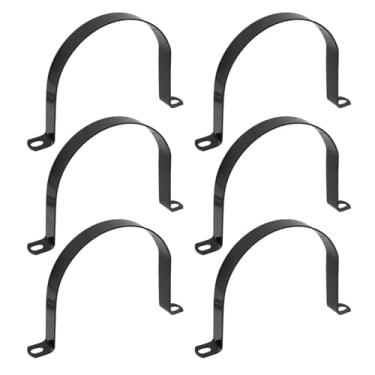 Imagem de Wealrit 6 peças de alça de tubo de aço inoxidável U suporte de grampo de tubulação de conduíte, suporte de fixação, clipe de tensão de alça de tubo kit sortido de gancho de dois furos resistente - 114