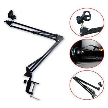 Imagem de Braço suporte microfone Articulado de mesa GT812 - Lorben