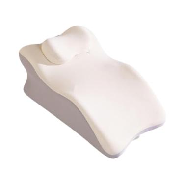 Imagem de WeiLaiKeQi Travesseiro de cunha para costas, pescoço, abdômen, lombar, ergonômico para adultos, apoio para pernas, elevação pernas para dormir, massagem, Bege