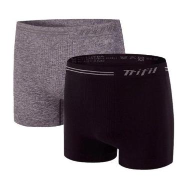 Imagem de Kit c/ 2 cuecas boxer Trifil Ref.: 0277, Preto, Mescla, GG