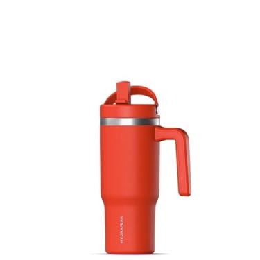 Imagem de Hydrapeak Copo infantil Voyager de 510 g com alça e tampa de canudo dobrável | À prova de derramamento e resistente a vazamentos | Garrafa de água de aço inoxidável reutilizável | Presente para