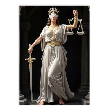 Imagem de Placa Decorativa Themis Deusa Da Justiça Ilustração 3D Decoração Poster Quarto Sala