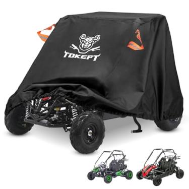 Imagem de Tokept Capa Go Kart, proteção resistente à prova d'água para uso externo Gokart de dois lugares Capa de carro adequada para Coleman KT196 Segway RTK196 CK100-S SK100 TrailMaster Mini XRX Tao GK110 67