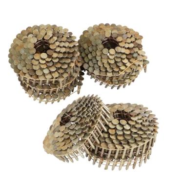 Imagem de Timunr Pregos de telhado de 3600 unidades 15 graus 3/4 polegadas x 0,12 polegadas bobina de arame agrupado cabeça redonda haste anel haste eletro galvanizado pregos adaptados para pistola tipo CRN45.