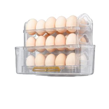 Imagem de Porta Ovos Organizador 3 Andares com alça (Transparente)