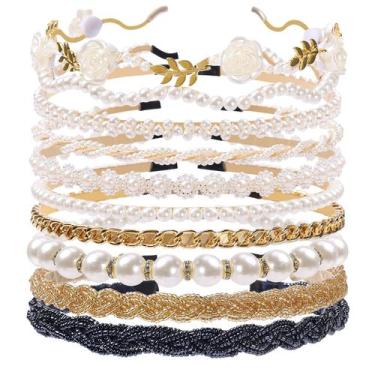 Imagem de Tiaras Zifengcer Pearl e Metal para mulheres, pacote com 10
