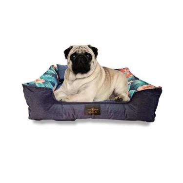 Imagem de Caminha de Cachorro- Impermeável- Acquablock- G- Azul Floral 02 - COCH