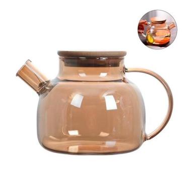 Imagem de Chaleira De Vidro Com Infusor 1 Litro Bule Chá Café Cozinha - PGB, Âmb