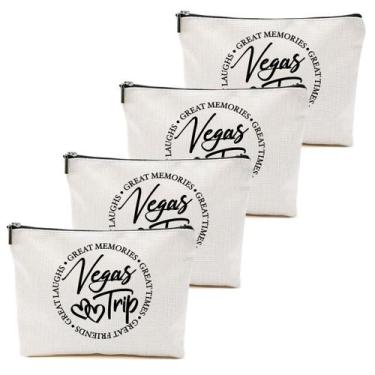 Imagem de Bolsa de cosméticos BQXH Vegas Trip 9,6 x 7,1 x 0,5 cm 4 unidades