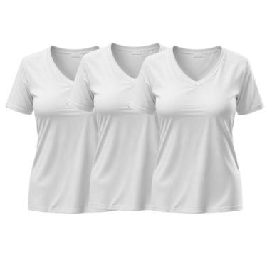 Imagem de Kit 3 Blusa Dry Feminina - MT Clothing, 3x branco, P