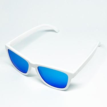 Imagem de Óculos de Sol Corrida e Casual EVOXY Pulse Square Masculino Feminino Branco - Lentes Azuis-Unissex