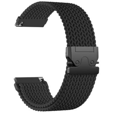 Imagem de DaQin Pulseira trançada de 18 mm, 20 mm, 22 mm, compatível com Garmin Vivoactive 5/Vivoactive 6/4/3, pulseira esportiva de nylon com fivela de paraquedas para Garmin Venu 3 2/3S 2S/Forerunner 165/55