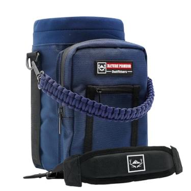 Imagem de Suporte de garrafa de água isolado de neoprene da NATURE PIONEOR com alça de ombro para garrafas de água esportivas de meio litro de 1,8 litros / 1 galão de 340 ml de garrafas de jarro de água esportivas, bolsa de transporte para acampamento ao ar livre, caminhadas, pesca, Navy-1, Half Gallon