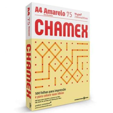 Imagem de Papel Sulfite A4 Amarelo 210X297 500 Folhas Colors Chamex