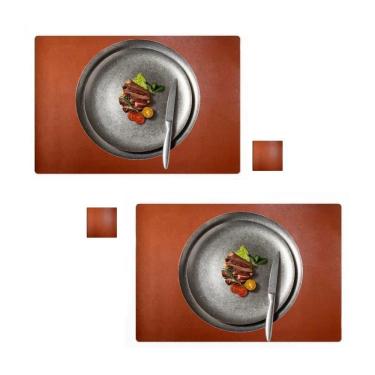 Imagem de Kit 8 Peças Jogo Americano Sousplat Retangular Mesa Posta